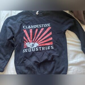 clandestine industries pete wentz fall out boy crew neck hoodie size small